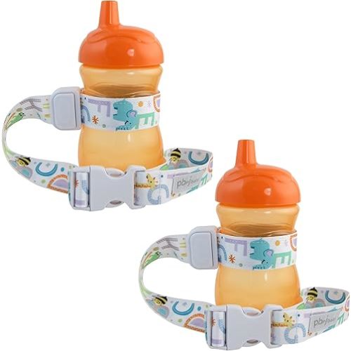 SippyPal Sippy Cup Holder Strap Leash Tether (ABC 2-Pack)