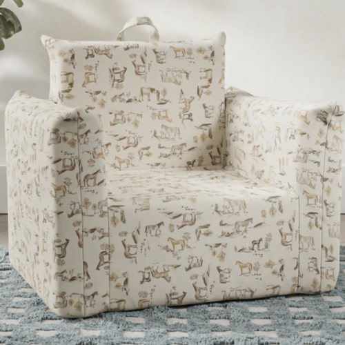 The Hug Mini Chair in Twill - Horses | Nestig