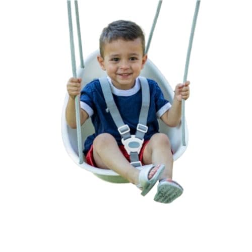 Swurfer Coconut Toddler Swing – Comfy Baby Swing Outdoor, 3- Point Adjustable Safety Harness, Secure, Safe Quick Click Locking System, Blister-Free Rope, Easy Installation, Ages 6-36 Months