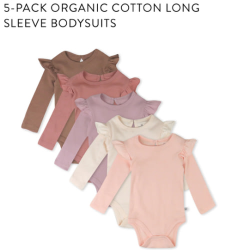 5-Pack Organic Cotton Long Sleeve Bodysuits | Honest Baby Clothing