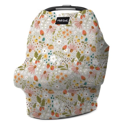 Milk Snob Original 5-in-1 Baby Nursing & Carseat Cover (Strawberry Fields)