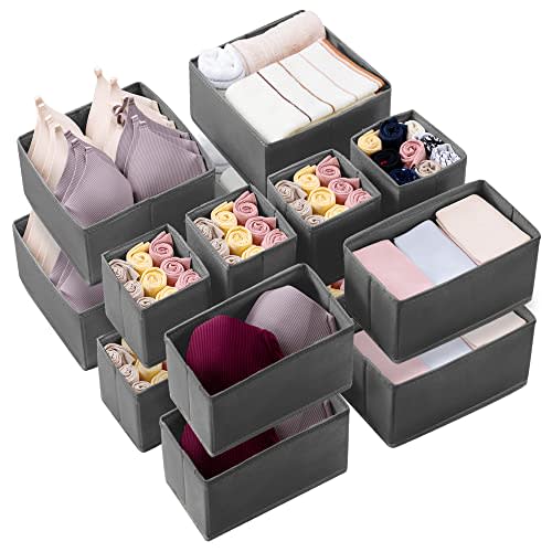 Kootek 16 Pack Drawer Organizer Clothes, Dresser Drawer Organizers for Clothing Fabric Foldable Closet Organizers and Storage Bins for Baby Clothes, Nursery, Underwear, Bras, Socks