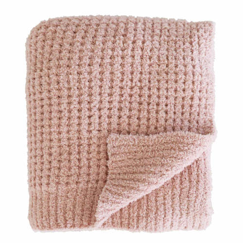 CuddleLane™ Luxe Waffle Blankets | Wild Rose