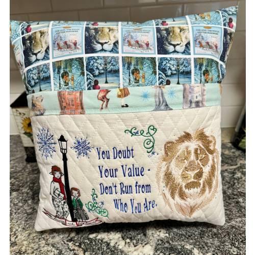 Narnia The Lion The Witch and the Wardrobe Embroidered Reading Pillow Book Pillow