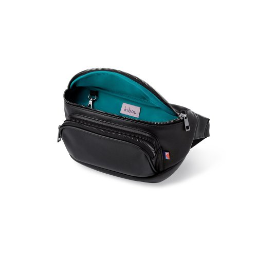 Kibou Vegan Leather Fanny Pack Diaper Bag | Black