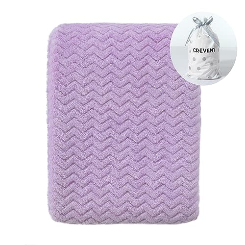 CREVENT 30''X40'' Soft Cozy Warm Baby Blankets for Boys Girls Solid Color - All Season Use - Newborn Essentials (Wave Lanveder)