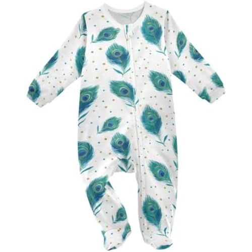 Dussdil Baby One-Piece Footies Newborn Rompers Pajamas Cotton Footed Pjs for Sleep Play Boys Girls
