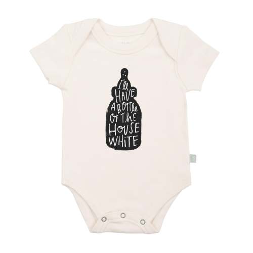Finn + Emma Organic Baby Graphic Bodysuit - I’ll Have a Bottle of the House White, 0-3M