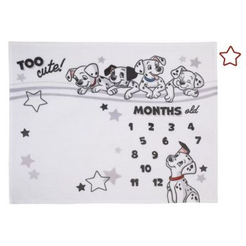Disney 101 Dalmatians White And Black Too Cute Super Soft Photo Op Milestone Baby Blanket