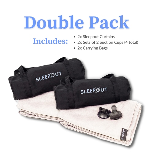 Sleepout® Portable Blackout Curtain 2.0 - Cream - Double Pack