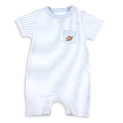 Boys Pima Romper - Footballs - Shrimp and Grits Kids