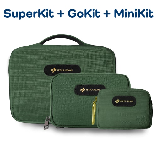 First aid kit - Hunter Green Bundle (SuperKit + GoKit + MiniKit)