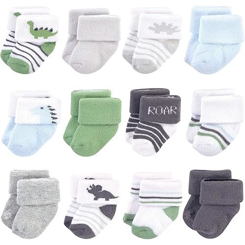Hudson Baby Baby Girls' Cotton Rich Newborn and Terry Socks