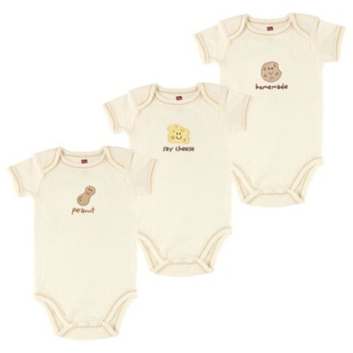 Touched by Nature Organic Cotton Bodysuits 3pk, Peanut, 0-3 Months