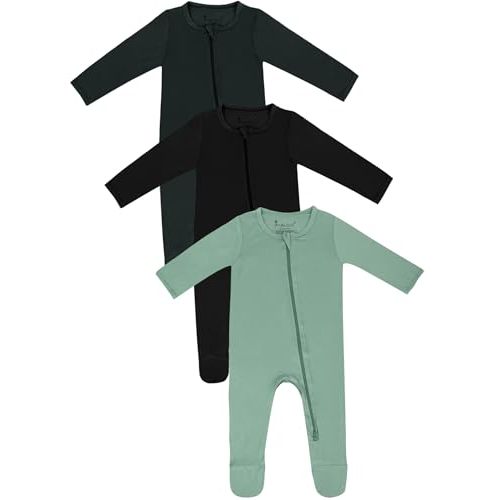 Jimonda Baby Romper Boys Girls Bamboo Pajamas 2-Way Zipper Footed Unisex Zip-Up Sleepers Sleep and Play pjs