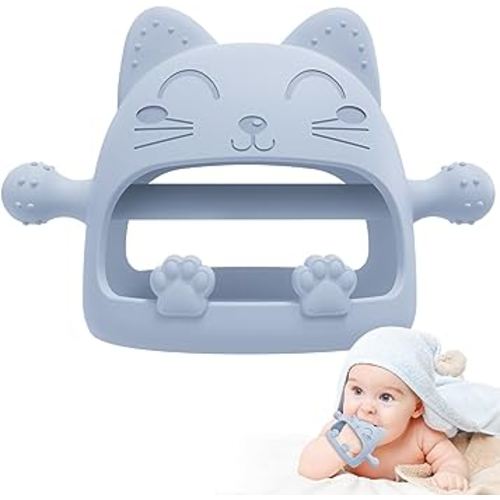 Baby Teething Toys for Babies 0-6 Months-Baby Teether,Anti-Drop Silicone Mitten Teething Toy for Soothing Sore Gums,Teething Pacifier,Baby Toys 6 to 12 Months-Ideal Baby Travel Essentials for Moms