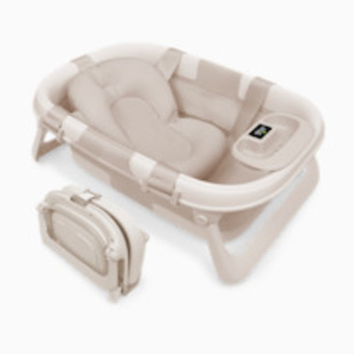 Jool Baby Fold ‘n Store Baby Bathtub With Built-in Thermometer - Oat