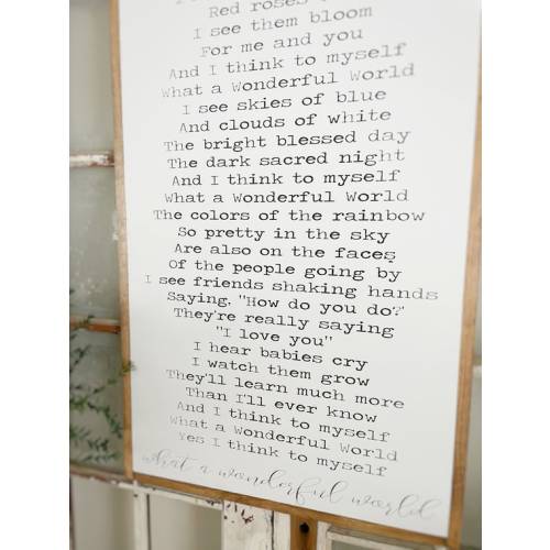 Wonderful World/song Lyric Sign/ Song Sign/ Wood Sign/ Wall Art - Etsy