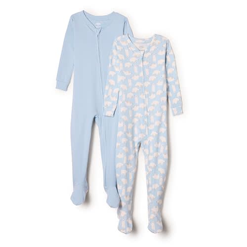 Amazon Essentials x Sofia Grainge Unisex Toddlers and Babies' Snug-Fit Cotton Footed Pajamas, Pack of 2