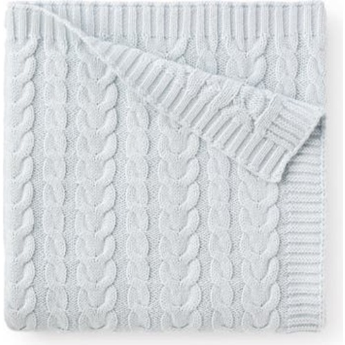 Horseshoe Cable Knit Cotton Blanket