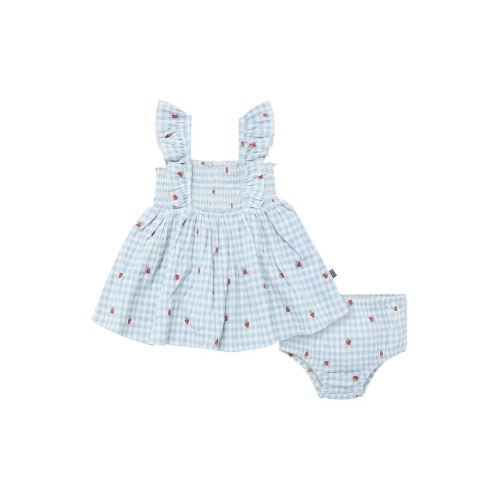 Ruffle Sleeve Dress and Diaper Cover Set, 6-9M