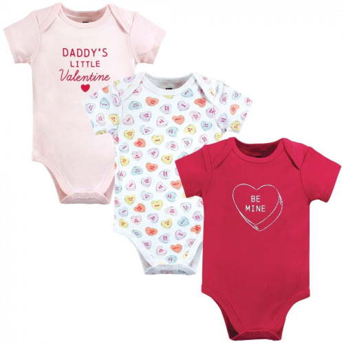 Hudson Baby Infant Girl Cotton Bodysuits, Be Mine Valentine, 9-12 Months