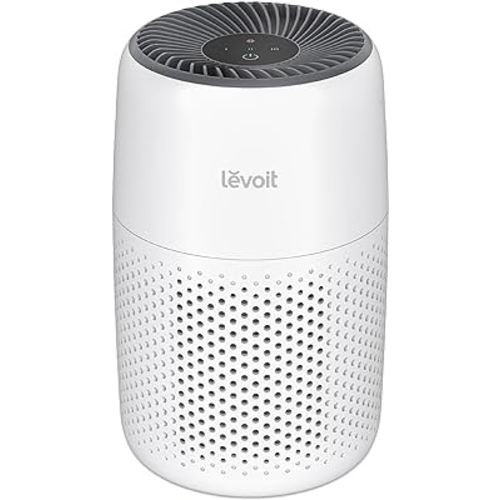 LEVOIT Air Purifiers for Bedroom Home Dorm, AHAM Verified, 3-in-1 Filter Cleaner With Aroma Pad, Filters Smoke, Allergens, Pet Dander, Odor, Dust, Office, Desktop, Core Mini-P, White