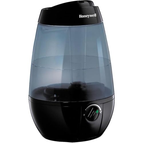 Honeywell HUL535BC Ultrasonic Cool Mist Humidifier, with Variable Output Control, Auto Shut-off, Ultra Quiet Operation, Directional Mist Outlet, Cool Visible Mist, Black, 1-Gallon