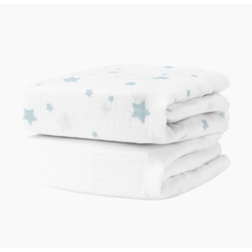 Breathable, Organic Cotton Sheets (2-pack) - Standard / Stardust Moonstone Mist & White