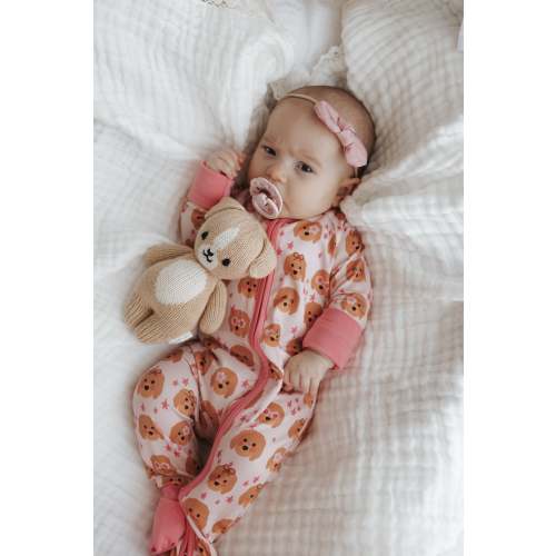 Pink Goldendoodle Zipper Romper