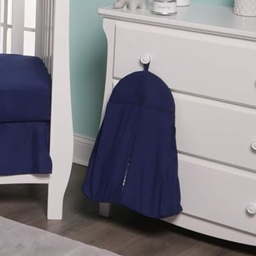 Navy Blue Hanging Baby Diaper Caddy Organizer for Changing Station - Baby Nursery Décor for Boys - Diaper Stacker with Hook for Easy Reach - Safe Diaper Changes; Portable, Washable and Folding