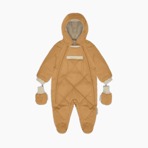 7AM Enfant Benji Snowsuit Bebe - Cognac Quilted, 3-6 M