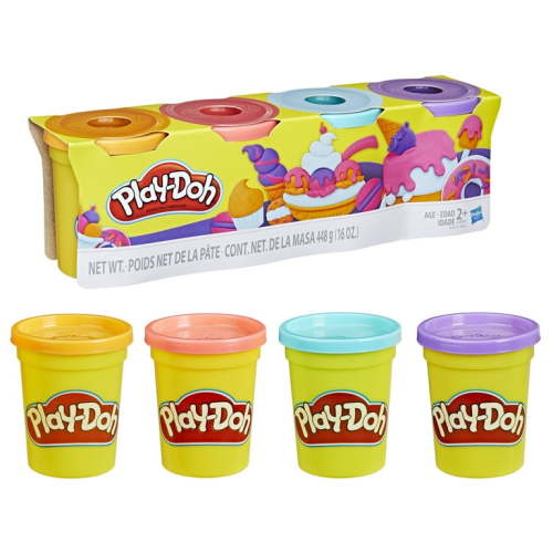 Play-Doh 4-Pack Modeling Compound Set, Fun Colors, Age 2 and Up, Kids Toy for Boys and Girls