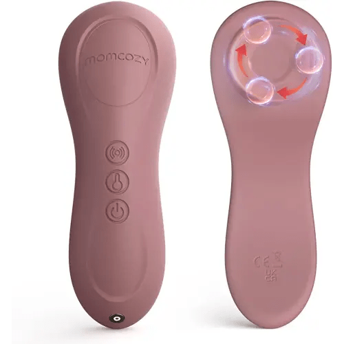 Momcozy Rolling Lactation Massager with Heat, 3-in-1 Real-Like Massage for Relieve Clogged Ducts, Breast Massager Warming for Breastfeeding, Improve Milk Flow, Dusty Rose