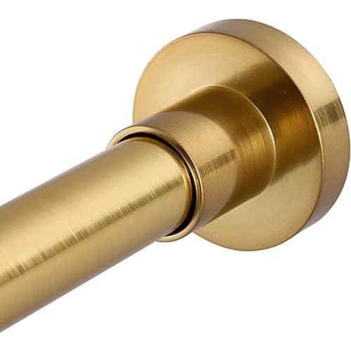 BRIOFOX Shower Curtain Rod Adjustable 32-47 Inch, Spring Tension Shower Rod No Drilling Non Slip, Gold