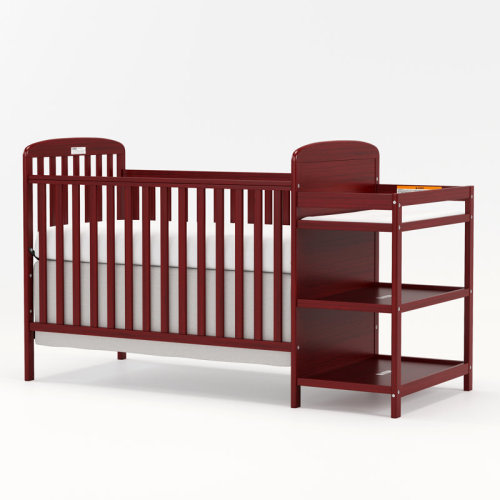 Latitude Run® 3-In-1 Convertible Baby Crib With Changing Table Combo & Reviews | Wayfair