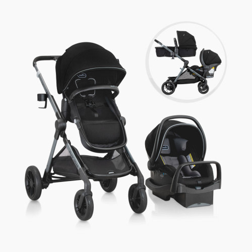 Evenflo Pivot Xpand Modular Travel System with LiteMax Infant Car Seat - Ayrshire Black