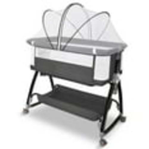 Baby Bassinet, HDJ Bedside Sleeper Bassinet with Storage Basket for Infant, Bedside Crib for 0-6 Months, Dark Gray