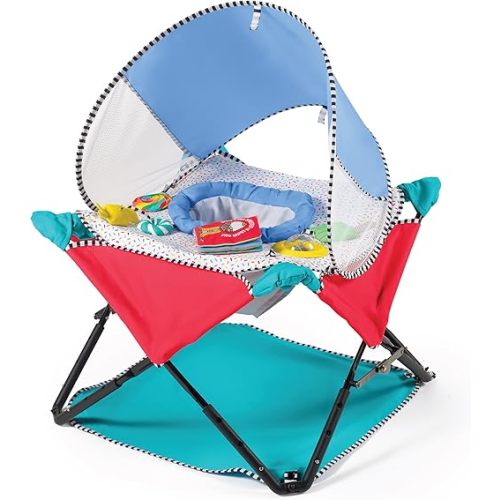 Summer Infant Pop 'N Jump SE Portable Baby Activity Center, Indoor Outdoor Use, Lightweight, Carrying Bag, Canopy, 6-12 Months (Sweets)