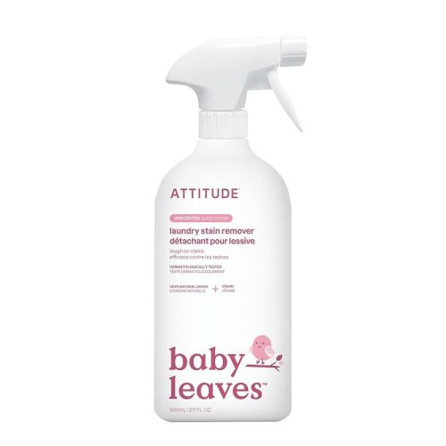 ATTITUDE Baby Laundry Stain Remover, Plant and Mineral-Based Ingredients, Vegan and Cruelty-free Household Products, Unscented, 27.1 Fl Oz