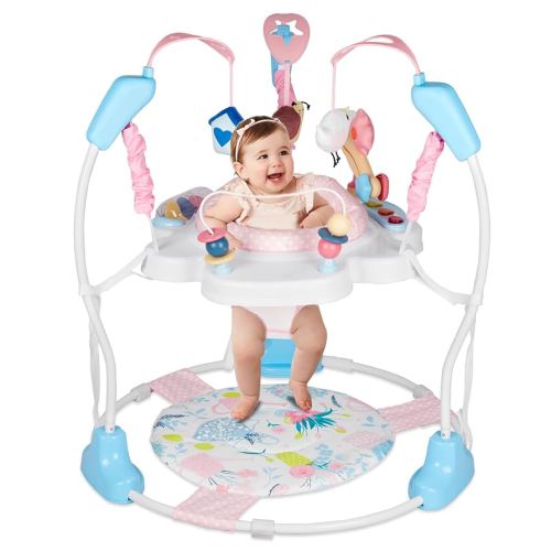 Baby Activity Center, Infant Jumpers and Bouncers with Music, Lights, Infant Toys, 360°Rotating Seat, 3 Adjustable Heights, Baby Play and Learning Center for 6+ Months