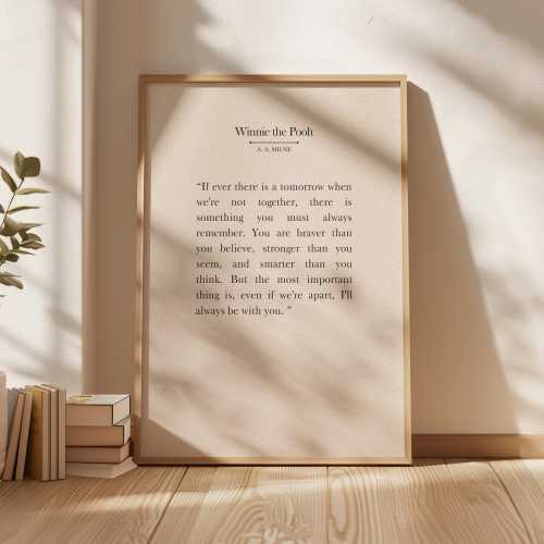 A.A. Milne Print - 16" x 20", Natural Premium Oak Frame