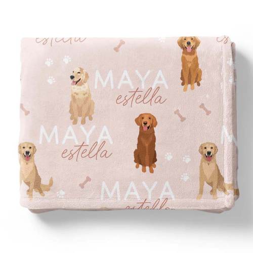 Personalized Kids Blanket | Golden Retriever