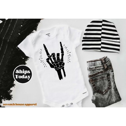 Rock and Roll Onesie®, Baby Onesie®, Baby Shower Gift, Skeleton Onesie®, Cool baby Onesie®, Baby boy, Baby girl, Newborn Onesie®, Toddler