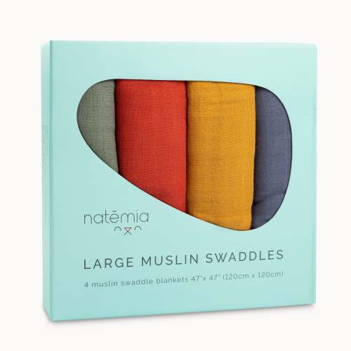 Muslin Swaddle Blankets- 4 pack – Natemia