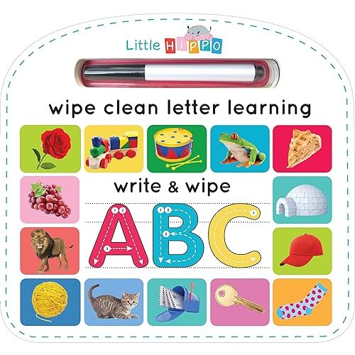 Write & Wipe ABC - Children's Novelty Learning Board Book - Wipe Clean - Alphabet - Educational (Wipe Clean First Skills Learning Series: Includes Dry-Erase Marker)