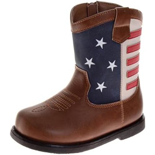 Josmo Kids Toddler Cowboy Boots Western Mid Calf Dress Boots for Boys and Girls Size 2-4 Infant 5-8 Toddler.