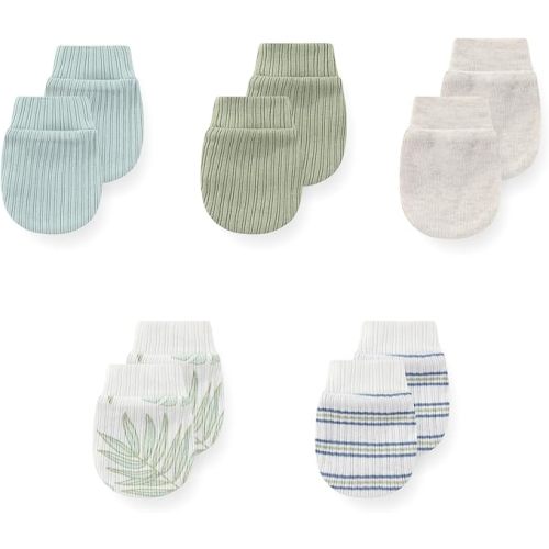 5 Pack Unisex New Born Boy Girls Anti Scratch Mittens Cotton Soft Baby Gloves 0-3 Months Infant Essentials
