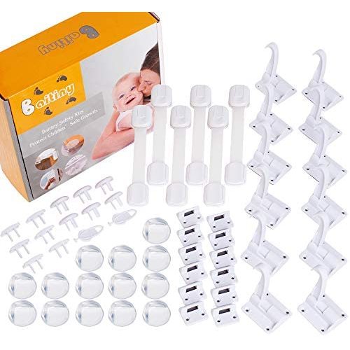 Baby Safety Kit, 58 Packs Baby Proofing Essentials Kit Child Safety Appliance with Cabinet Locks, Corner Guards and Outlet Covers - All-in-one Super Value Child Safety Kit
