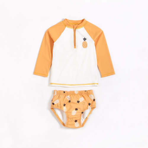Petit Lem - Rashguard and Pineapple Print Swim Set